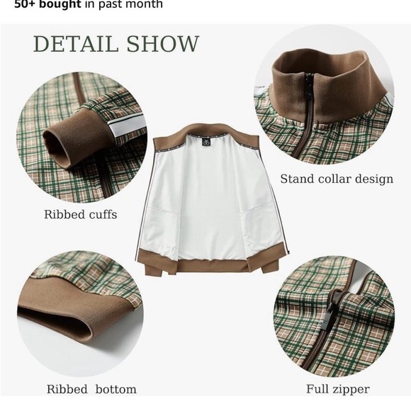 Plaid Track Suit with Brown Accents - Picture 4 of 5